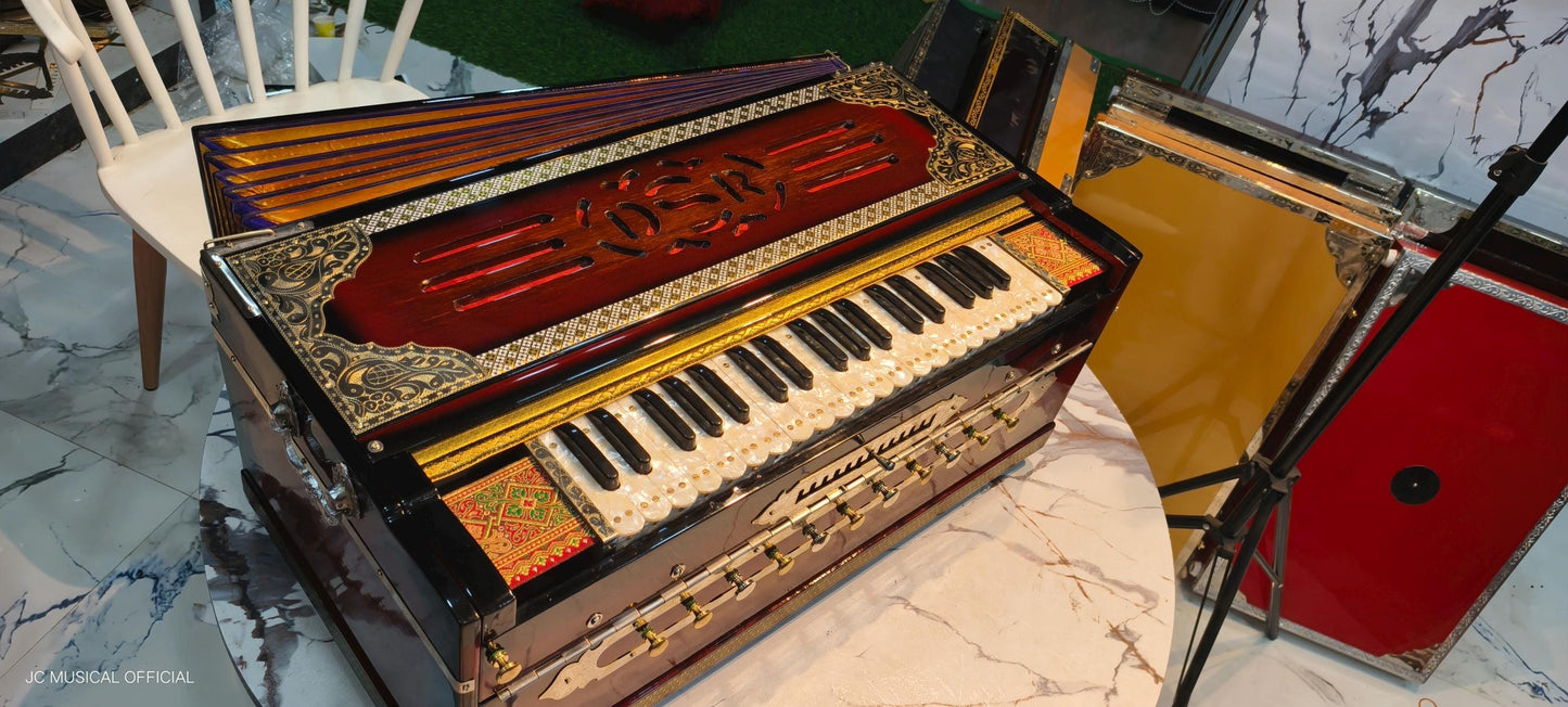 DS RAMSINGH 4LINE 13SCALE CHANGER Harmonium customised model with custom nameplate cutting facility