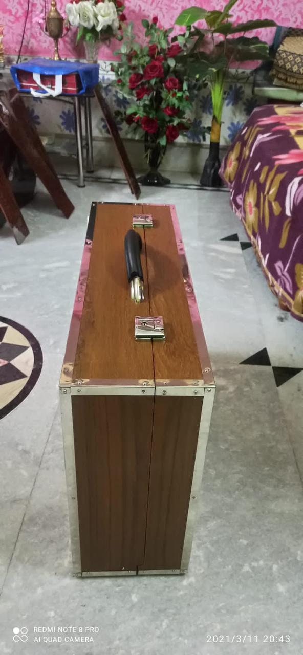 4line 13scale changer wooden mat colour Harmonium with customised nameplate