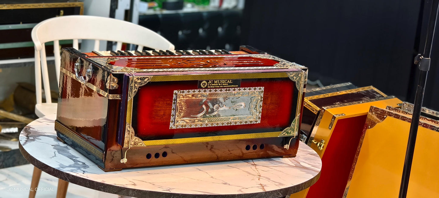 DS RAMSINGH 4LINE 13SCALE CHANGER Harmonium customised model with custom nameplate cutting facility