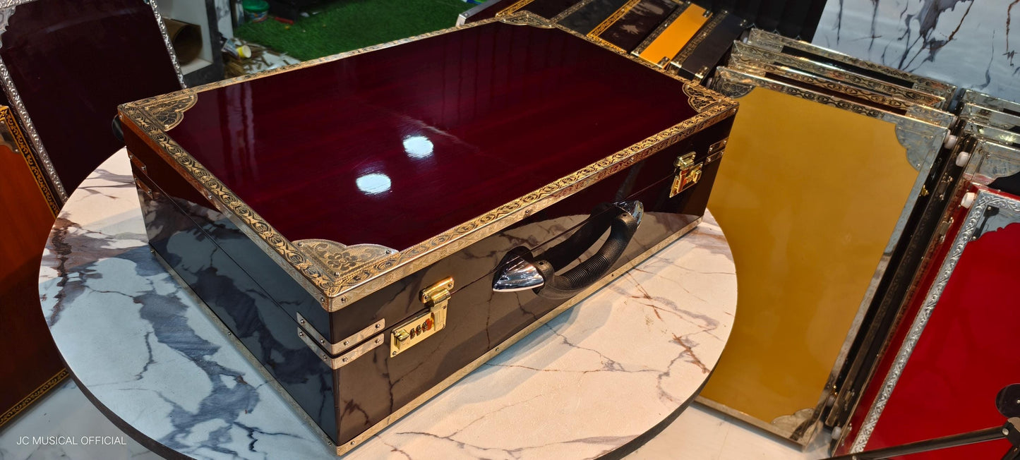 SCALE CHANGER HARMONIUM 3line 9scale mahgony glossy finish full brass decoration premium quality