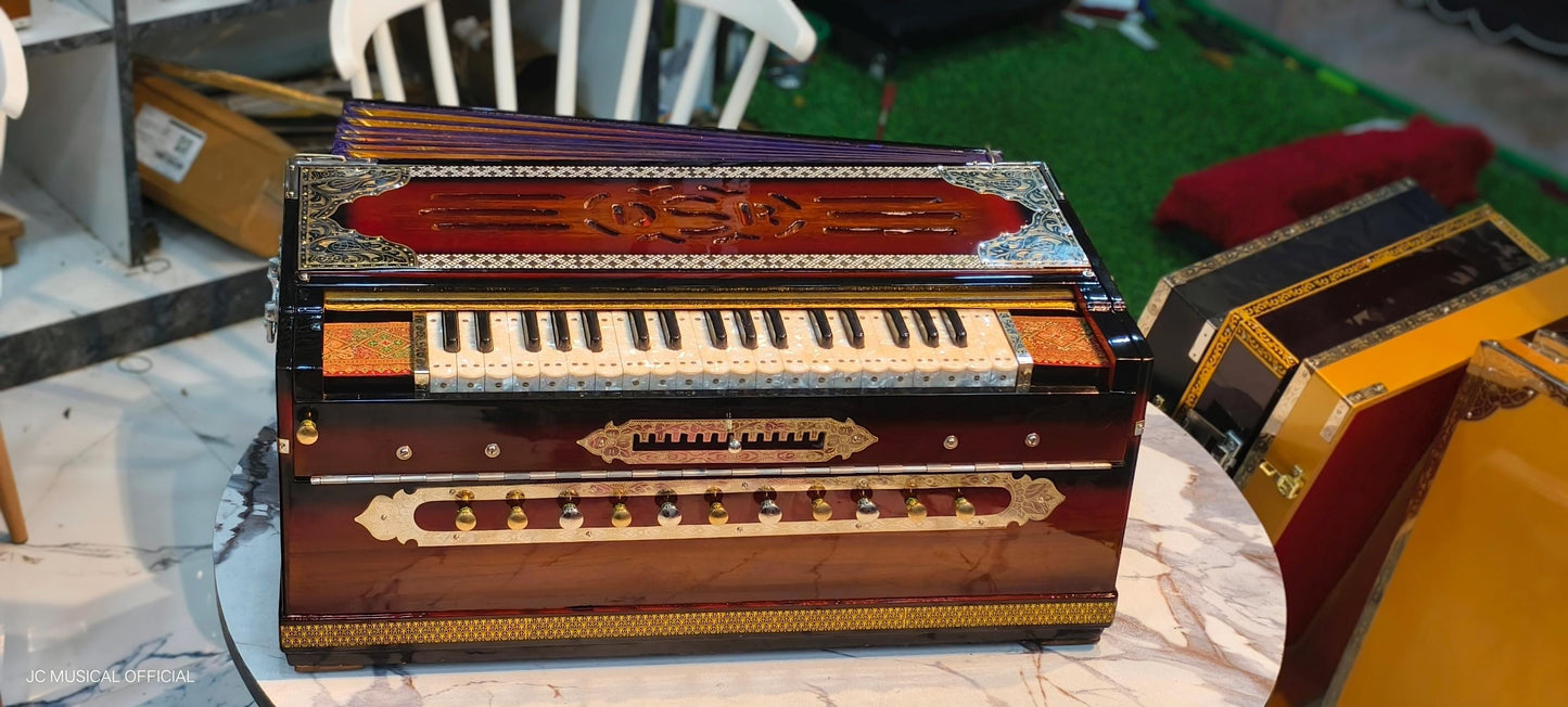 DS RAMSINGH 4LINE 13SCALE CHANGER Harmonium customised model with custom nameplate cutting facility
