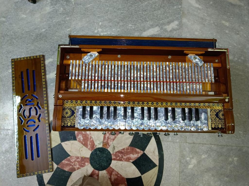 DS RAMSINGH Harmonium 9scale with design keyboard