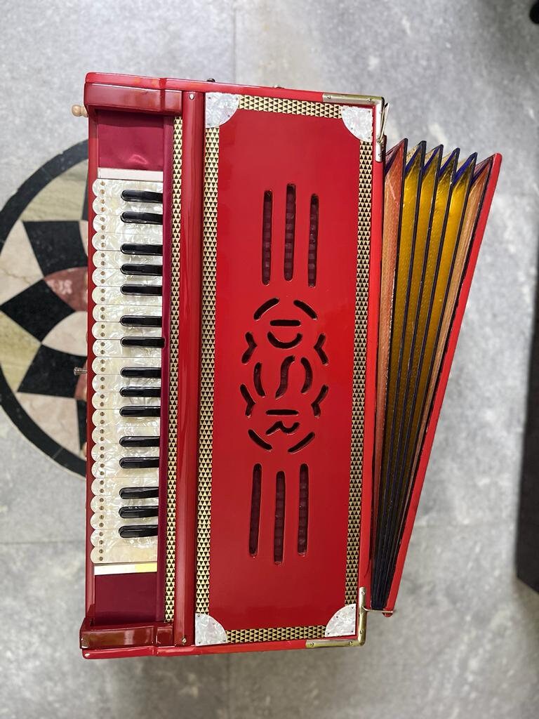 DS RAMSINGH 4line 13scale harmonium orange colour