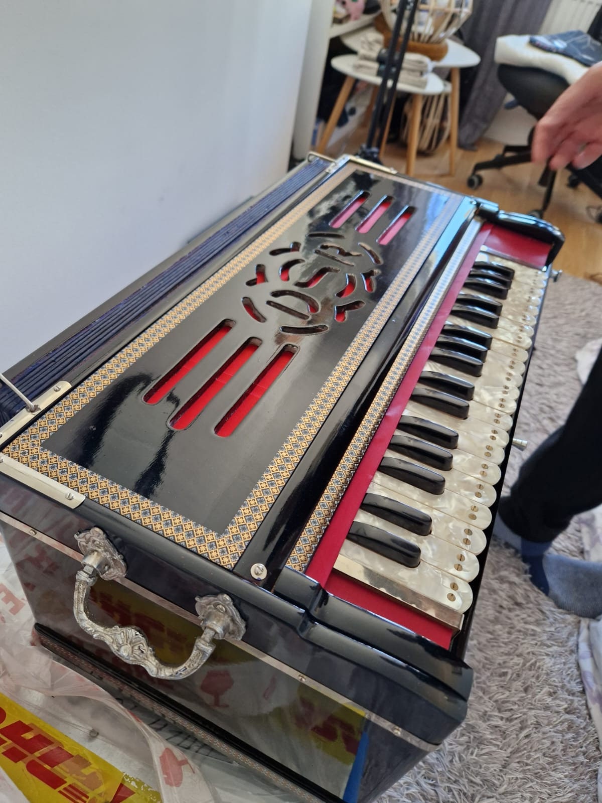 DS RAMSINGH HARMONIUM 9 Scale 3line black Glossy