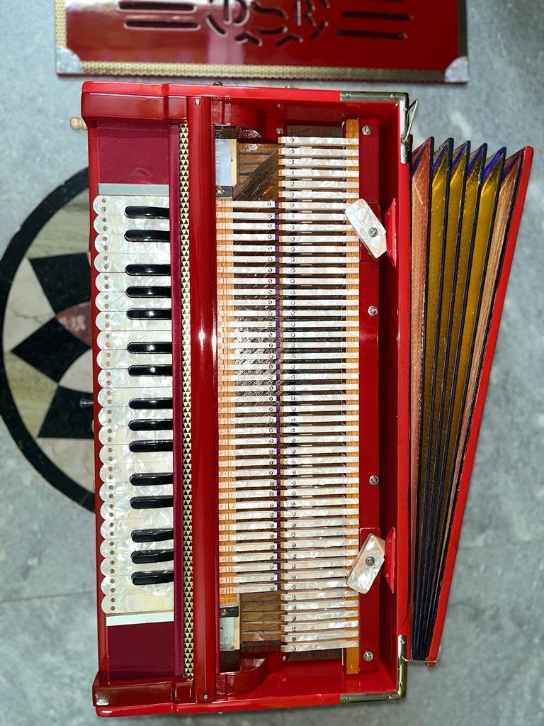 DS RAMSINGH 4line 13scale harmonium orange colour