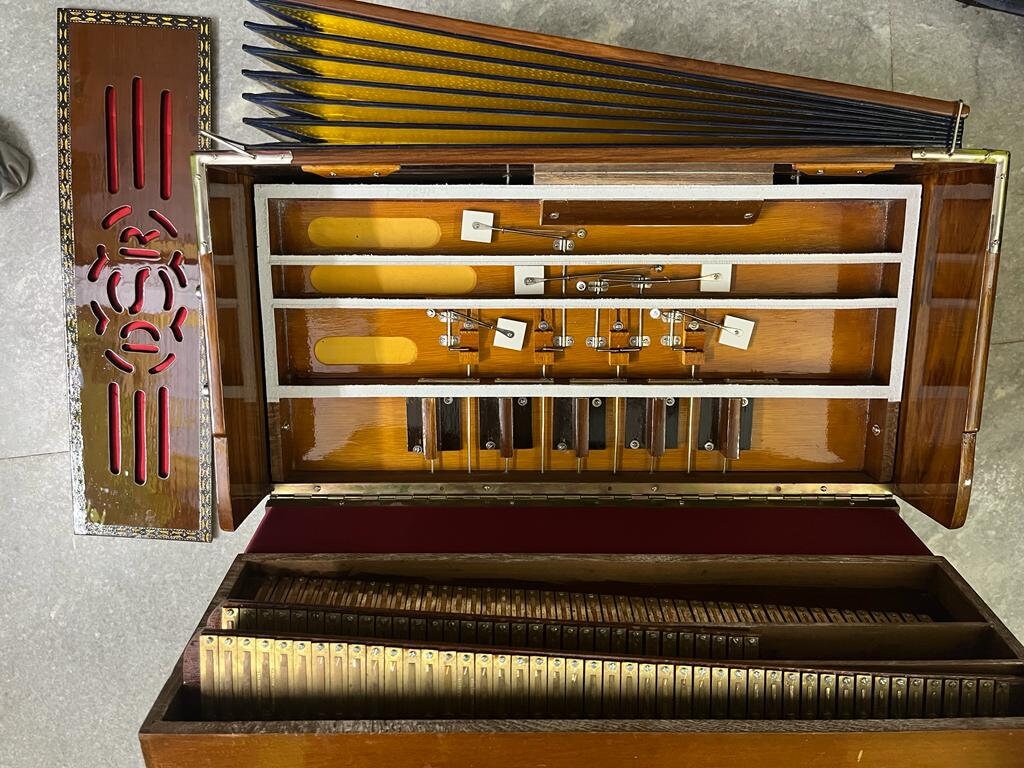 DS RAMSINGH 9Scale changer Harmonium with wooden keys and stopers