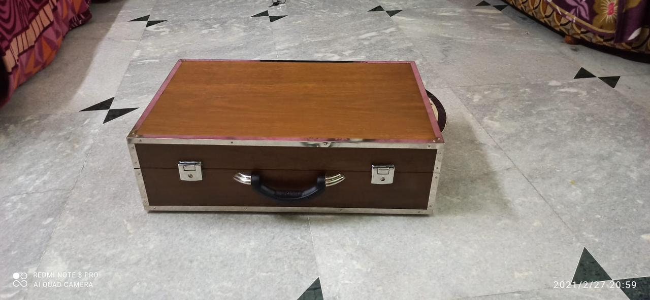 4line 13scale changer wooden mat colour Harmonium with customised nameplate