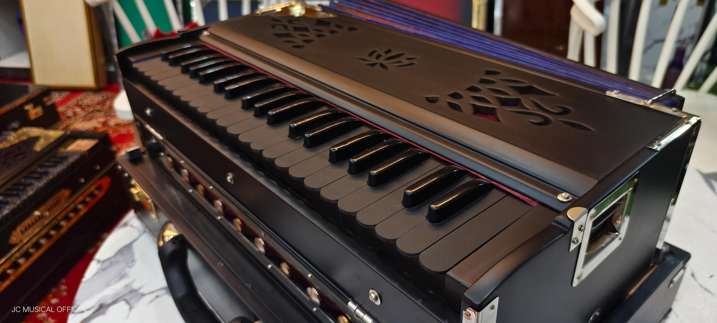 2-Line Black beauty Harmonium, Premium 42-Key Folding type professional