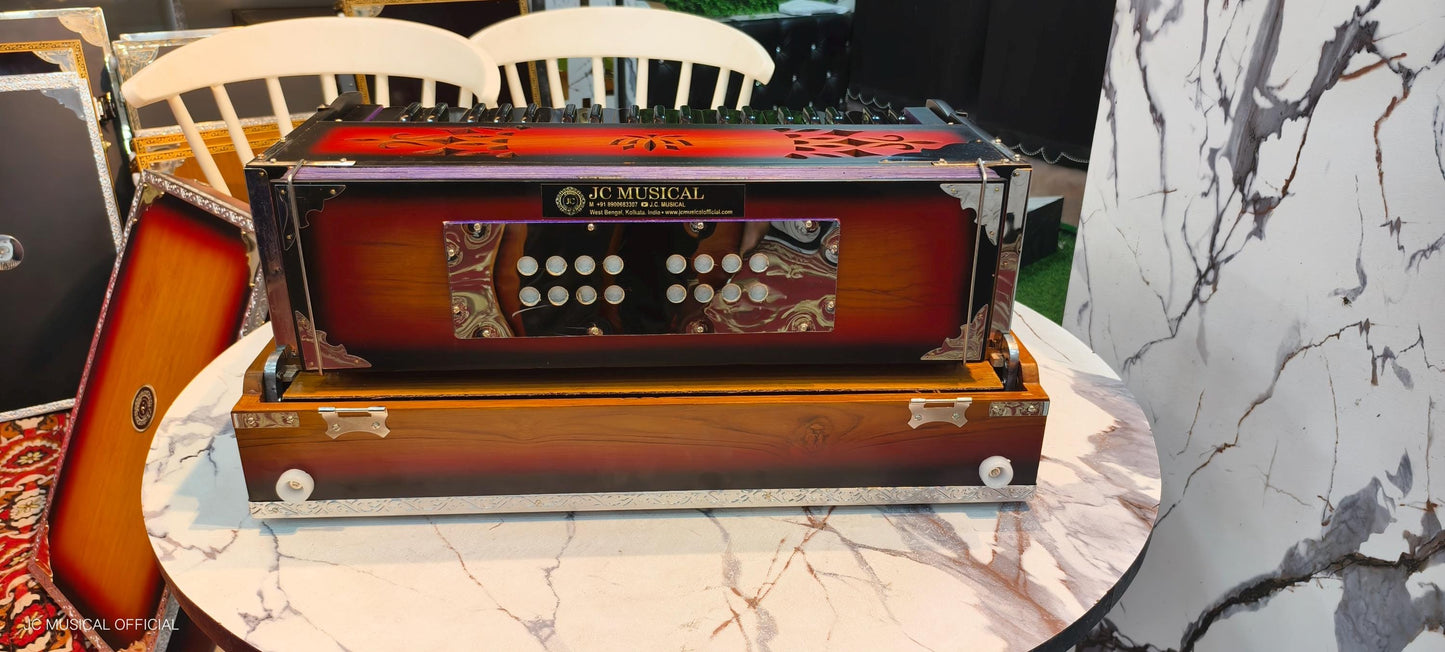 2-Line Harmonium: 3.5 Octave, 42 Reeds, Sunburst Finish