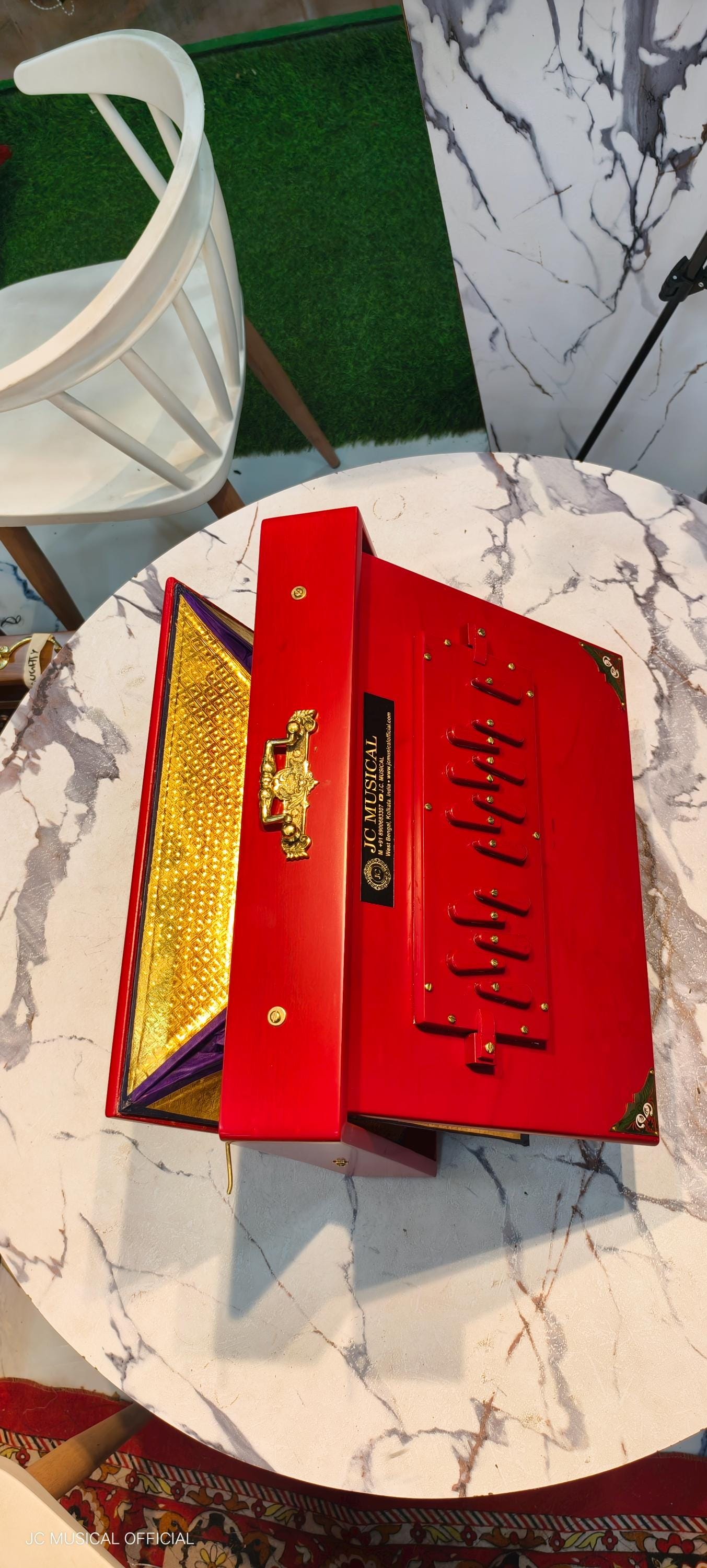 Red Shruti Box, 1 Octave Big size , Lower Octave C to C