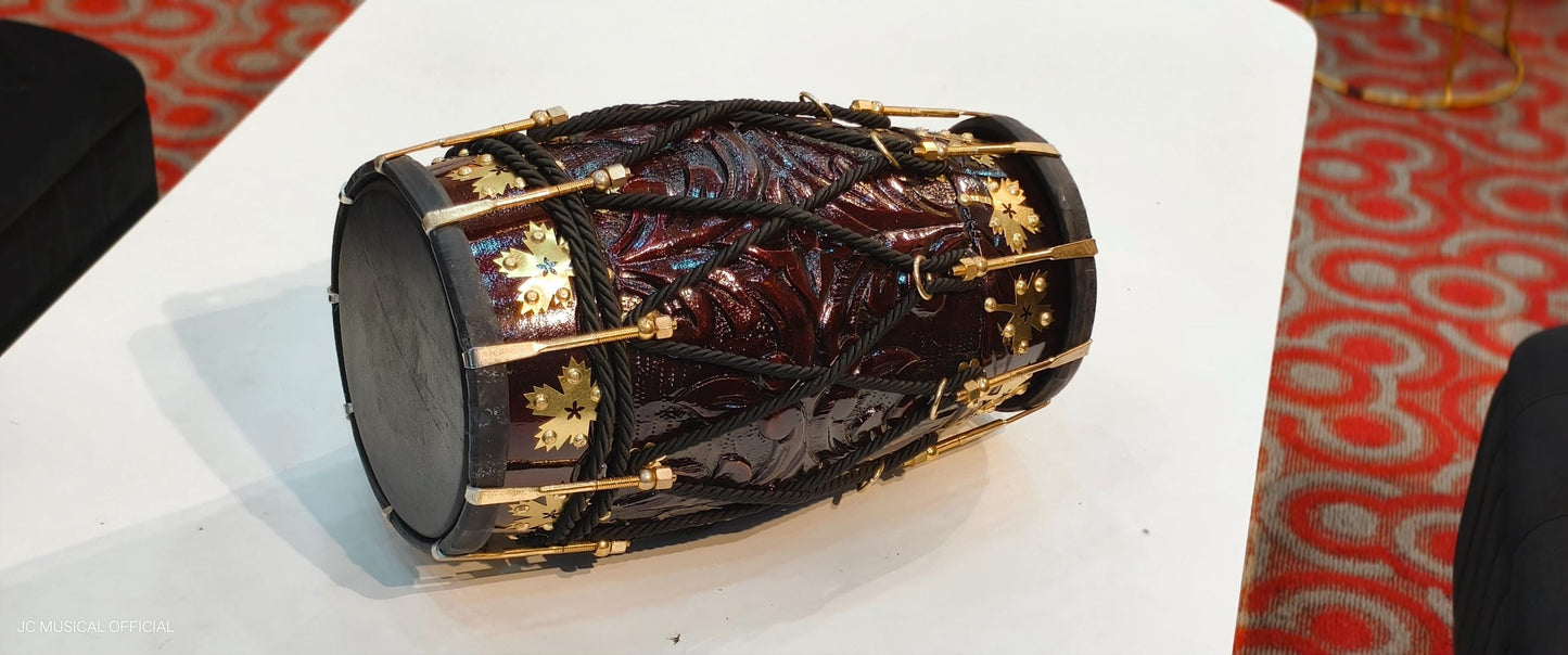 PROFESSIONAL DHOLAK With 100% pure season sheesham wood nuts bolt system|