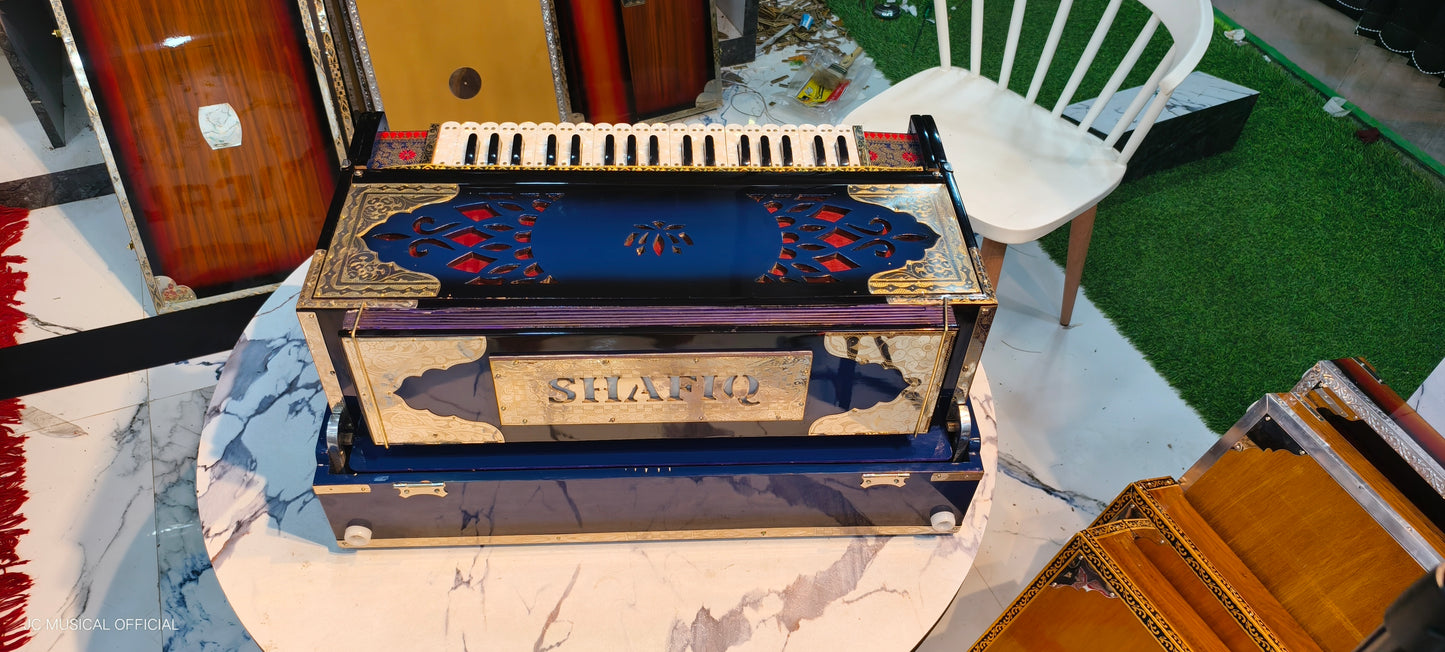 BLUE BLACK DUAL TONE 3LINE 9SCALE CHANGER PREMIUM QUALITY WITH CUSTOM NAMEPLATE CUTTING AND FULL BRASS DECORATION