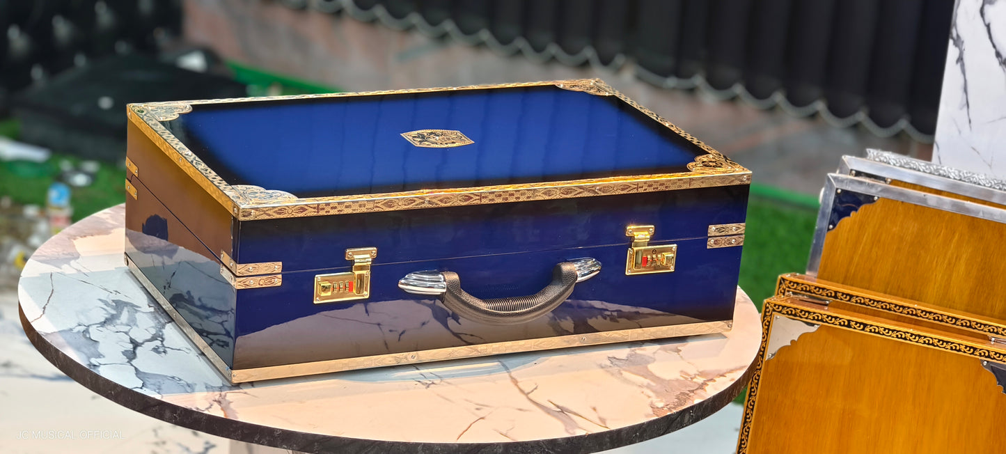 BLUE BLACK DUAL TONE 3LINE 9SCALE CHANGER PREMIUM QUALITY WITH CUSTOM NAMEPLATE CUTTING AND FULL BRASS DECORATION