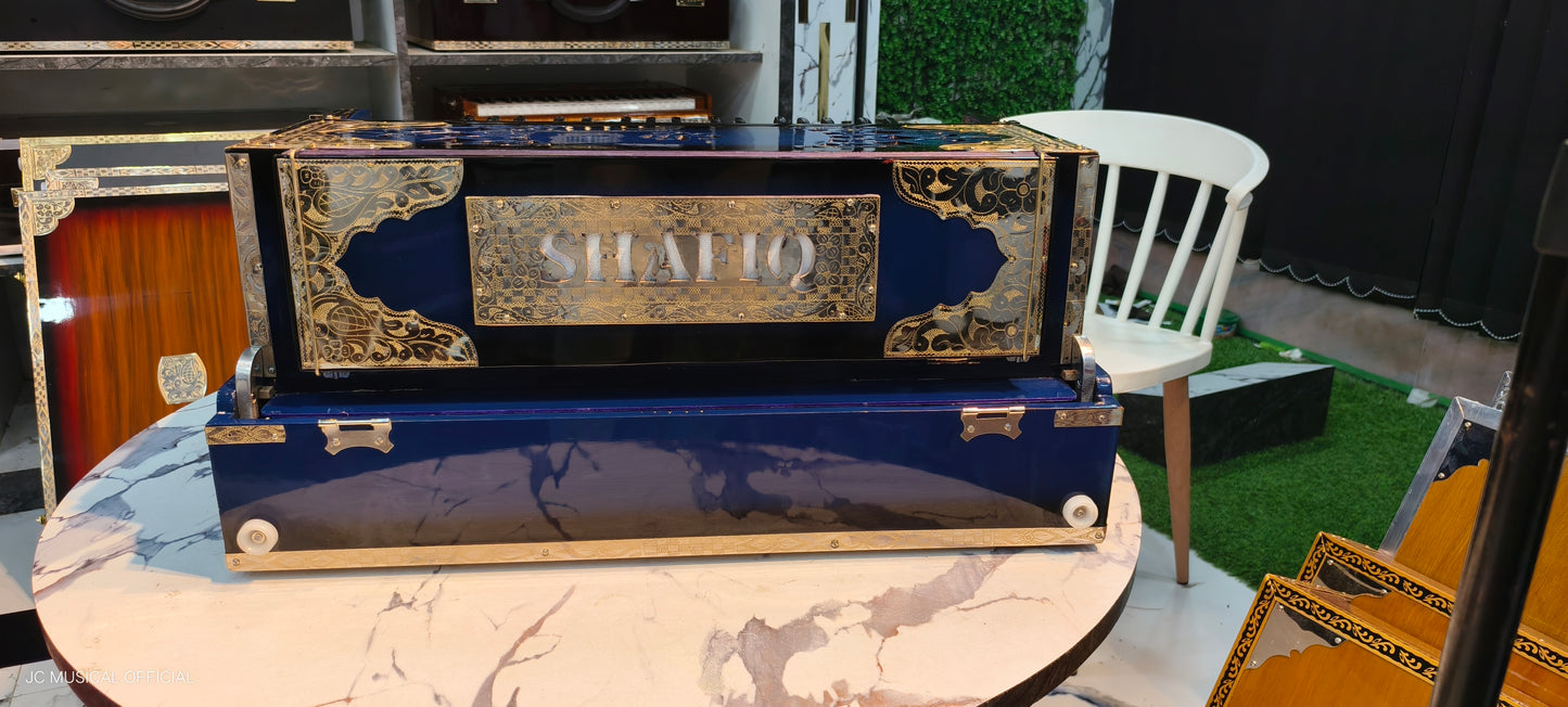 BLUE BLACK DUAL TONE 3LINE 9SCALE CHANGER PREMIUM QUALITY WITH CUSTOM NAMEPLATE CUTTING AND FULL BRASS DECORATION