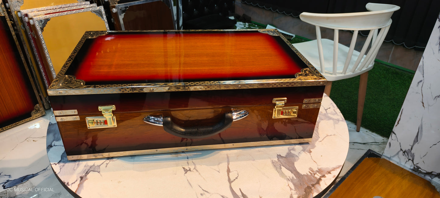 SCALE CHANGER 3LINE 9SCALE SUNBURST GLOSSY FINISH WITH ENTIC RED KEYS AND PREMIUM BRASS DECORATION WITH CUSTOM NAMEPLATE CUTTING