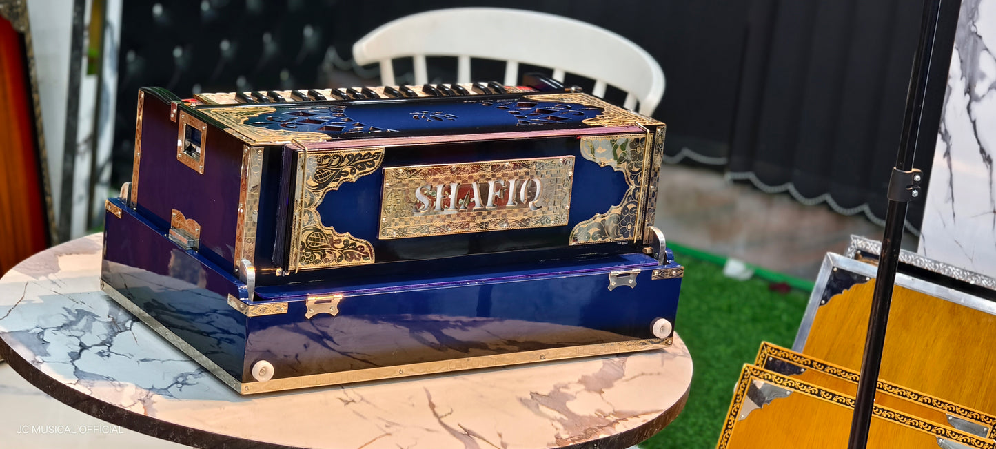 BLUE BLACK DUAL TONE 3LINE 9SCALE CHANGER PREMIUM QUALITY WITH CUSTOM NAMEPLATE CUTTING AND FULL BRASS DECORATION