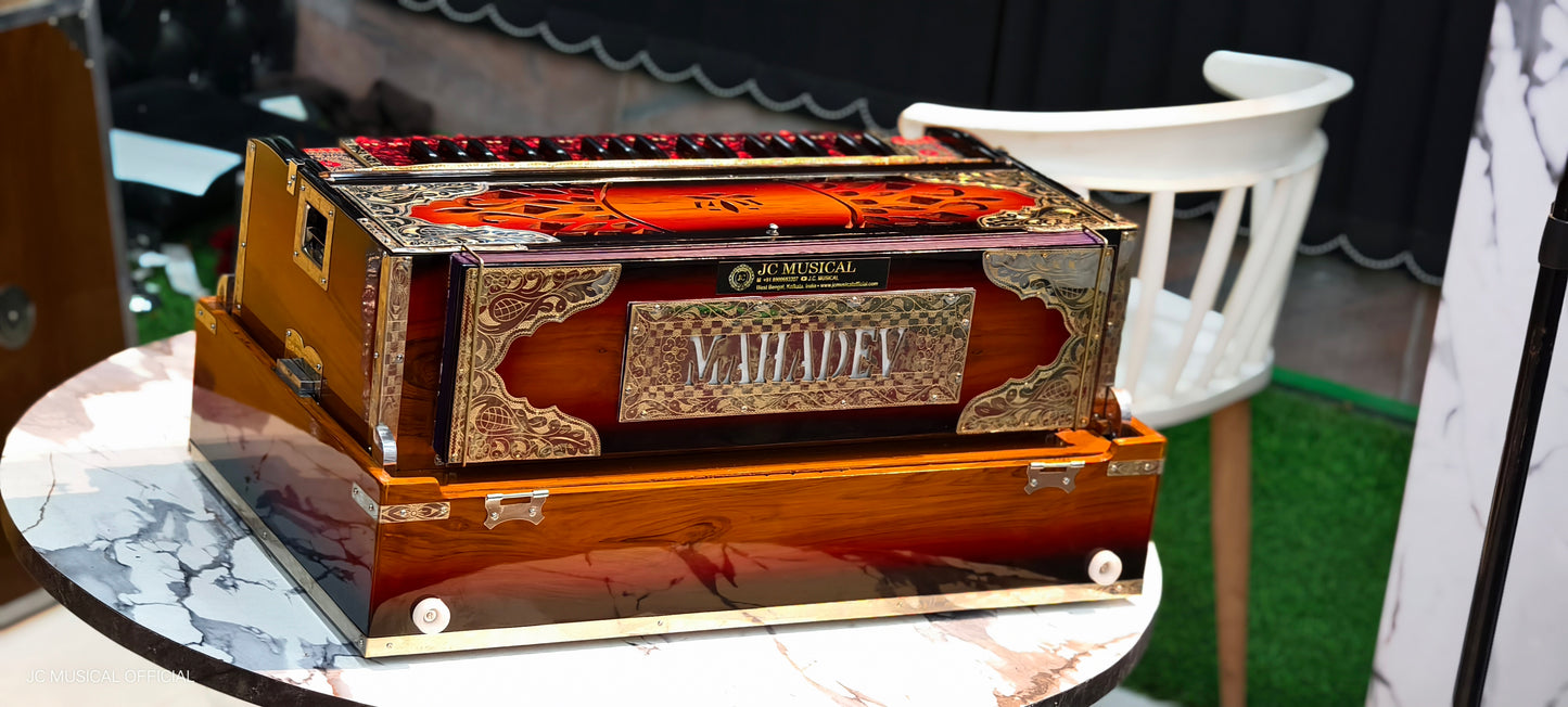 SCALE CHANGER 3LINE 9SCALE SUNBURST GLOSSY FINISH WITH ENTIC RED KEYS AND PREMIUM BRASS DECORATION WITH CUSTOM NAMEPLATE CUTTING
