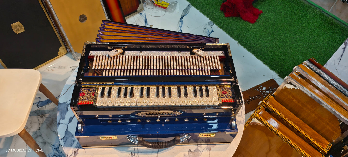 BLUE BLACK DUAL TONE 3LINE 9SCALE CHANGER PREMIUM QUALITY WITH CUSTOM NAMEPLATE CUTTING AND FULL BRASS DECORATION