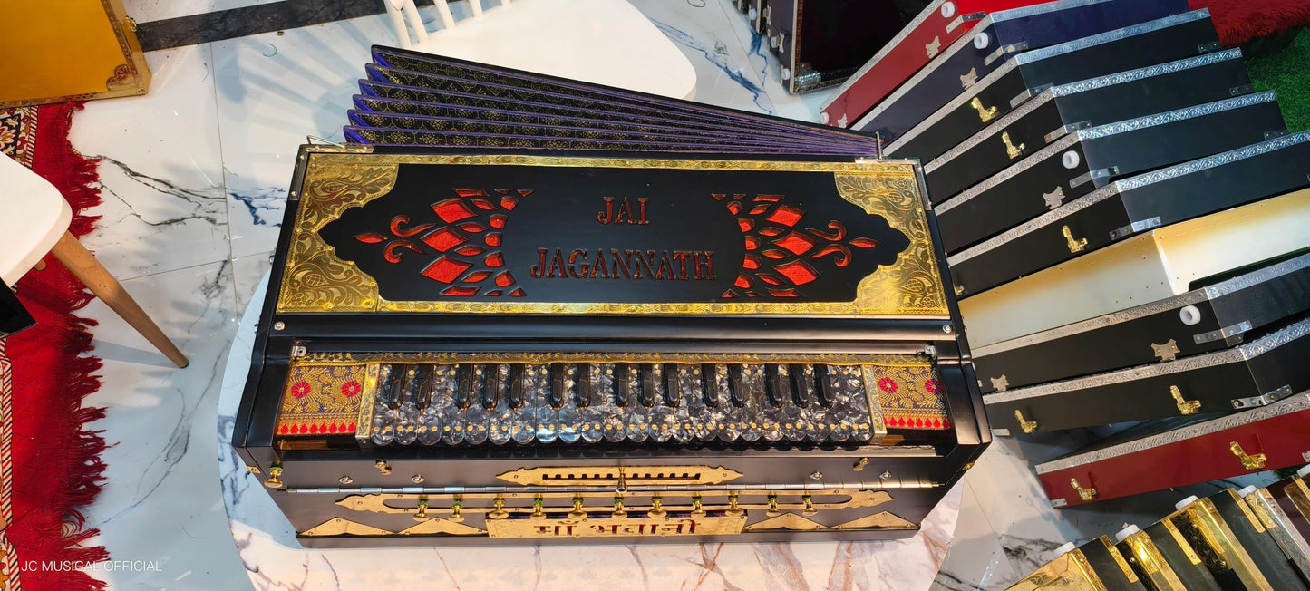 4line 13scale changer JC PREMIUM segment harnonium limited black edition with golden decoration and ENTIC black rare material