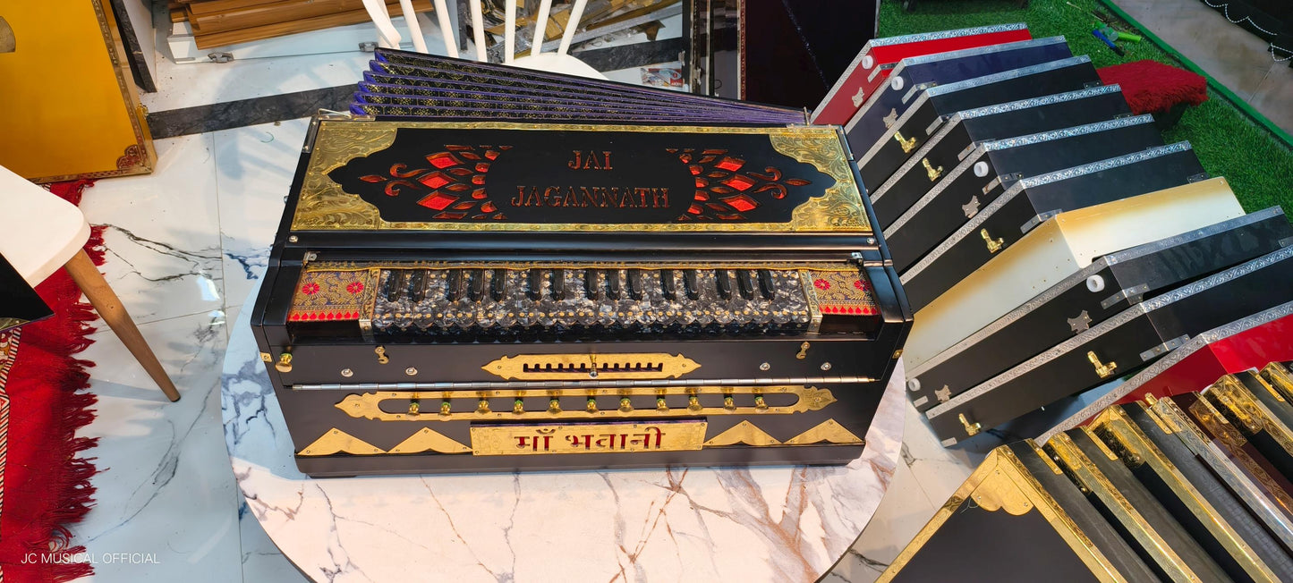 4line 13scale changer JC PREMIUM segment harnonium limited black edition with golden decoration and ENTIC black rare material