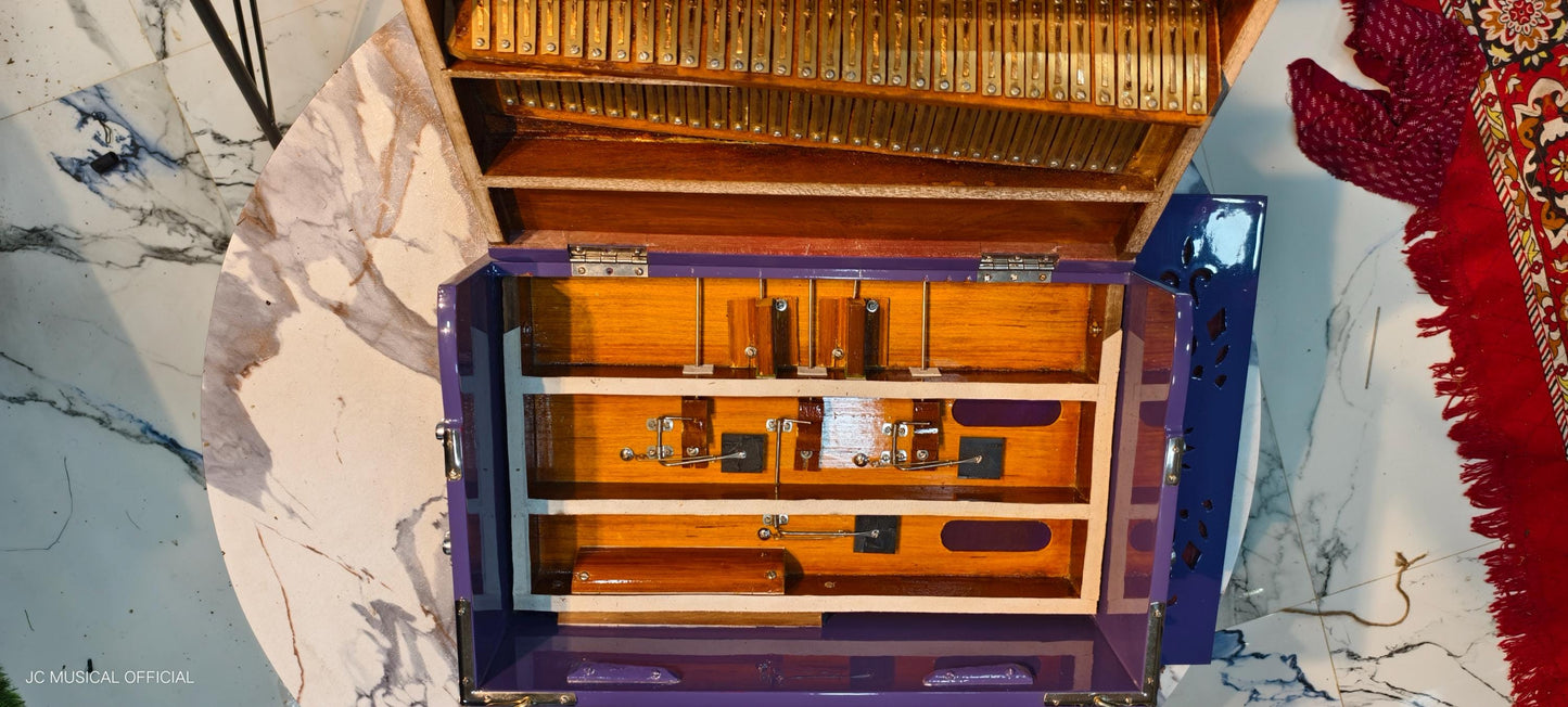 2LINE MINI HARMONIUM Purple colour non folding type standing body