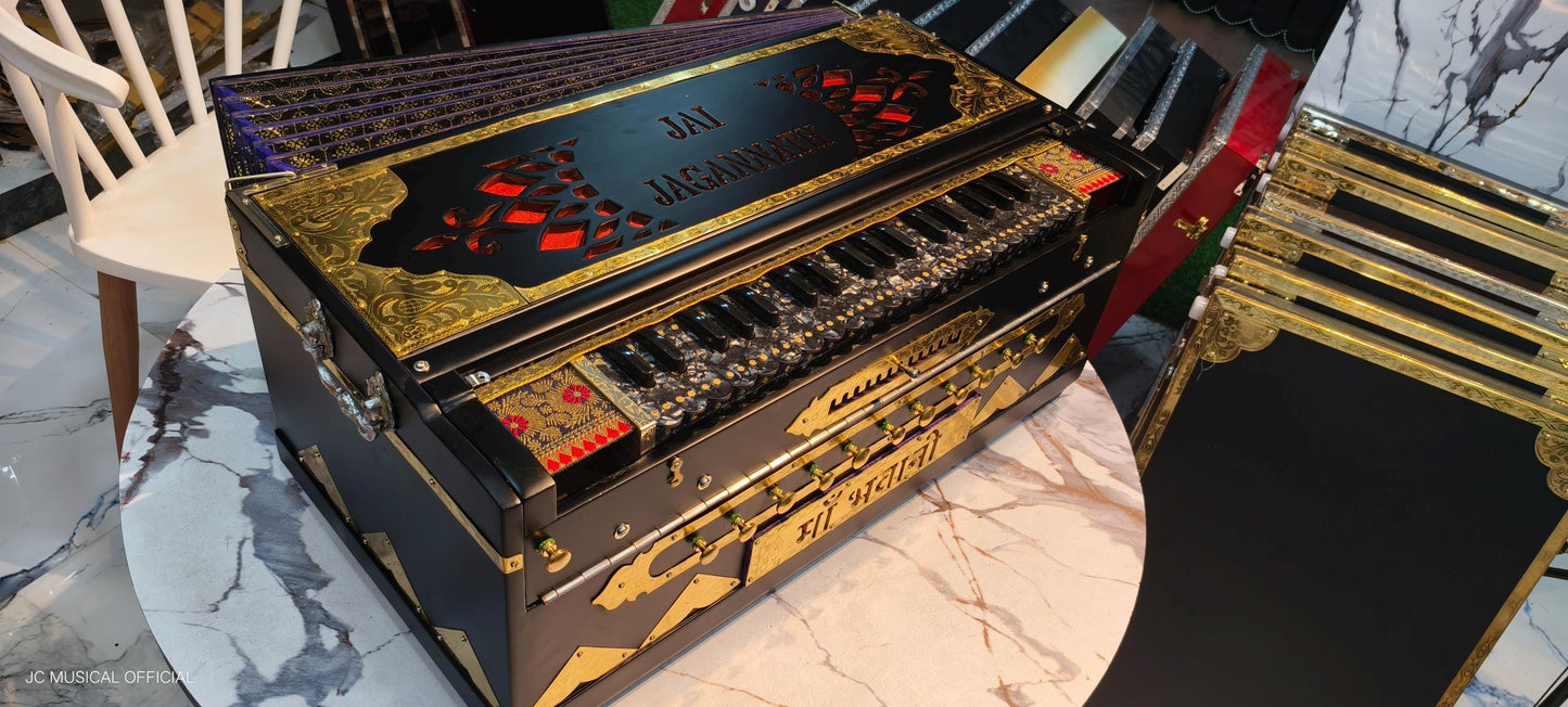 4line 13scale changer JC PREMIUM segment harnonium limited black edition with golden decoration and ENTIC black rare material