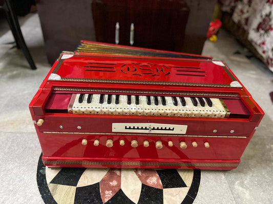 DS RAMSINGH 4line 13scale harmonium orange colour
