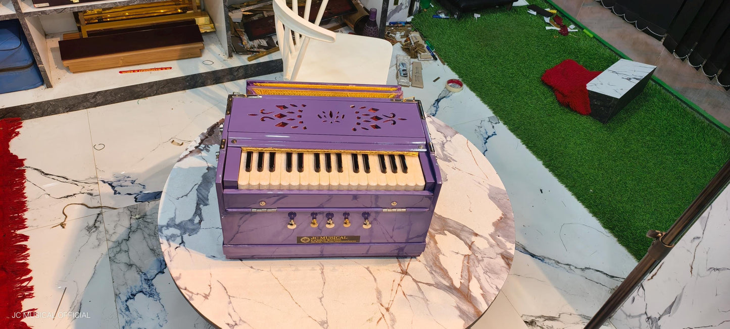 2LINE MINI HARMONIUM Purple colour non folding type standing body