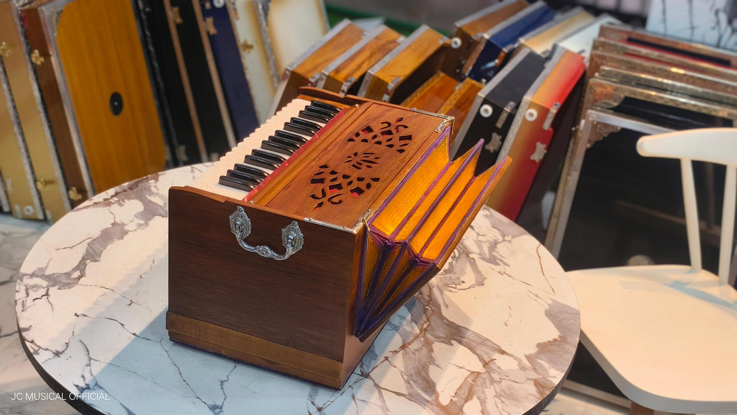 2LINE MINI HARMONIUM Wooden Matprofessional non folding type standing body