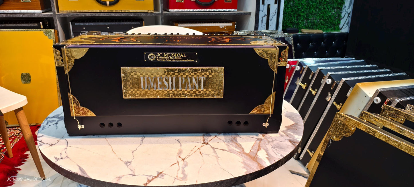 4line 13scale changer JC PREMIUM segment harnonium limited black edition with golden decoration and ENTIC black rare material