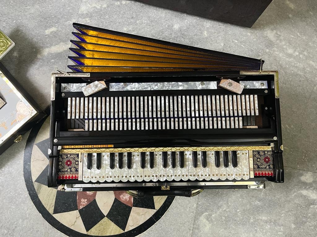 CUSTOMISED MODEL 3Line 9Scale Harmonium black and white theme
