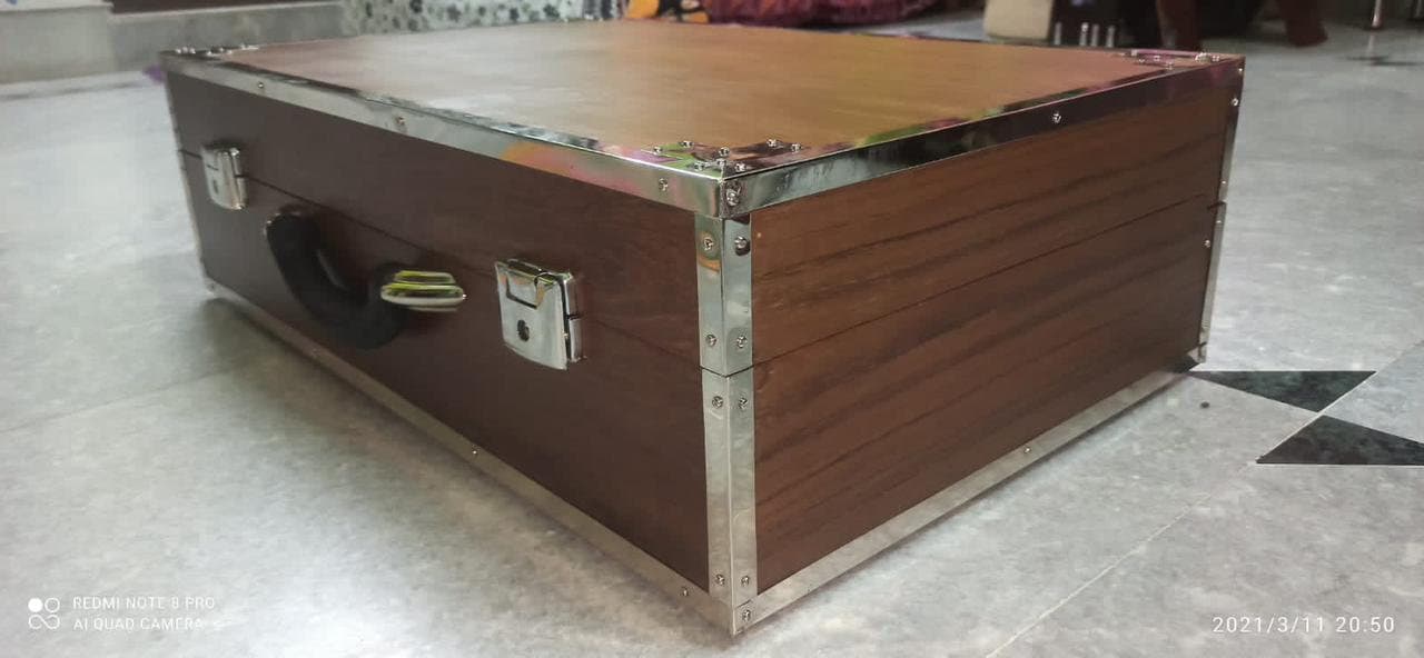 4line 13scale changer wooden mat colour Harmonium with customised nameplate