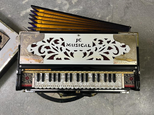CUSTOMISED MODEL 3Line 9Scale Harmonium black and white theme