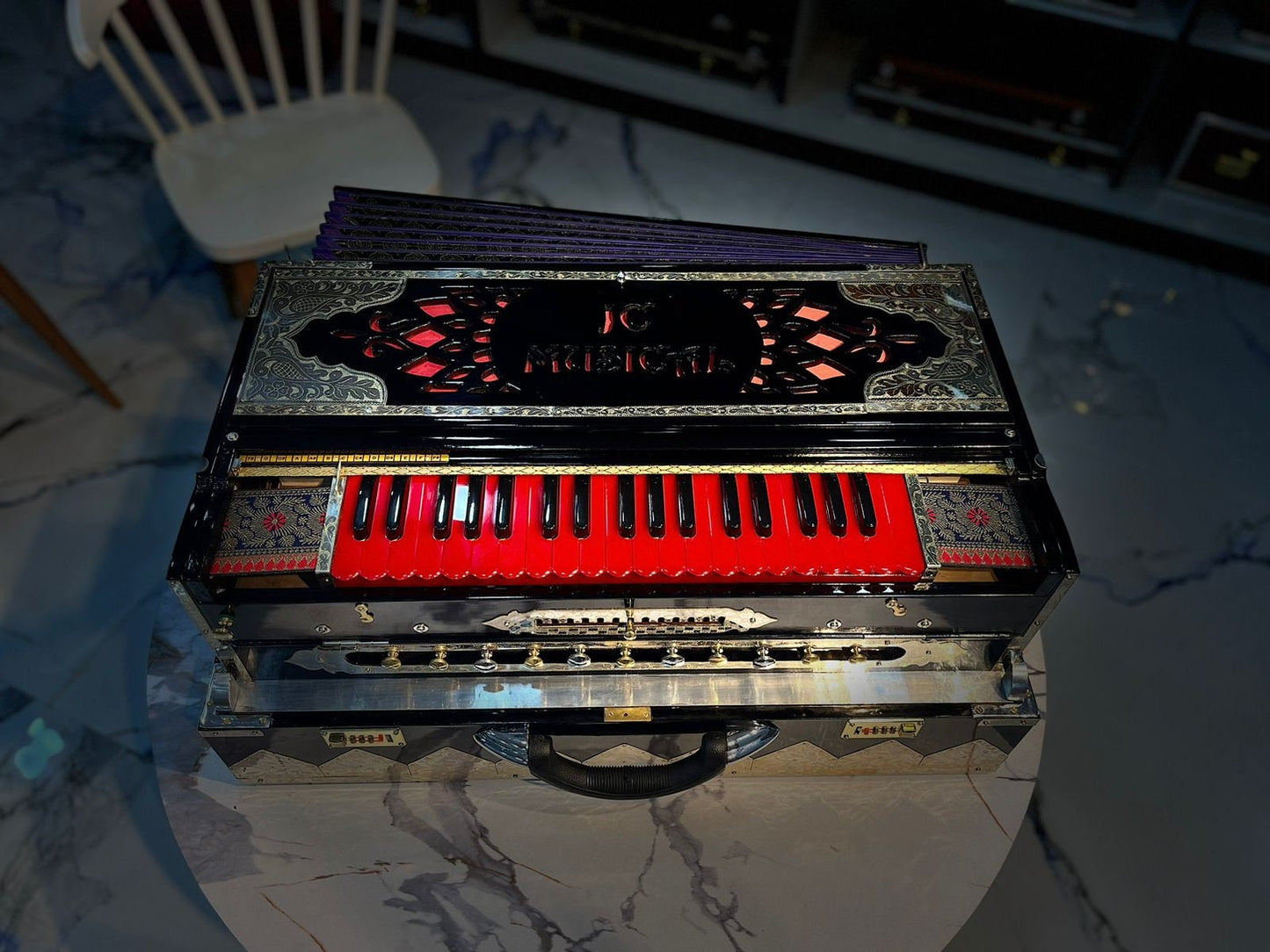 4LINE HARMONIUM 13scale changer Black glossy finish customised model