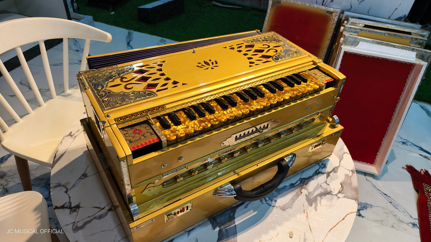 Golden Harmonium: 3-Line, 9-Scale, Premium Quality