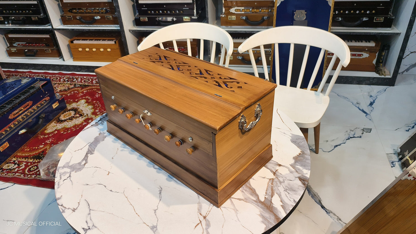 2line professional copler Harmonium professional teakwood colour with wooden accessories