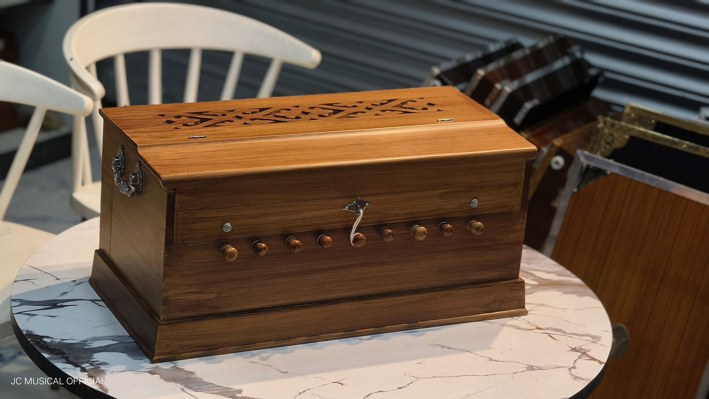 2line professional copler Harmonium professional teakwood colour with wooden accessories