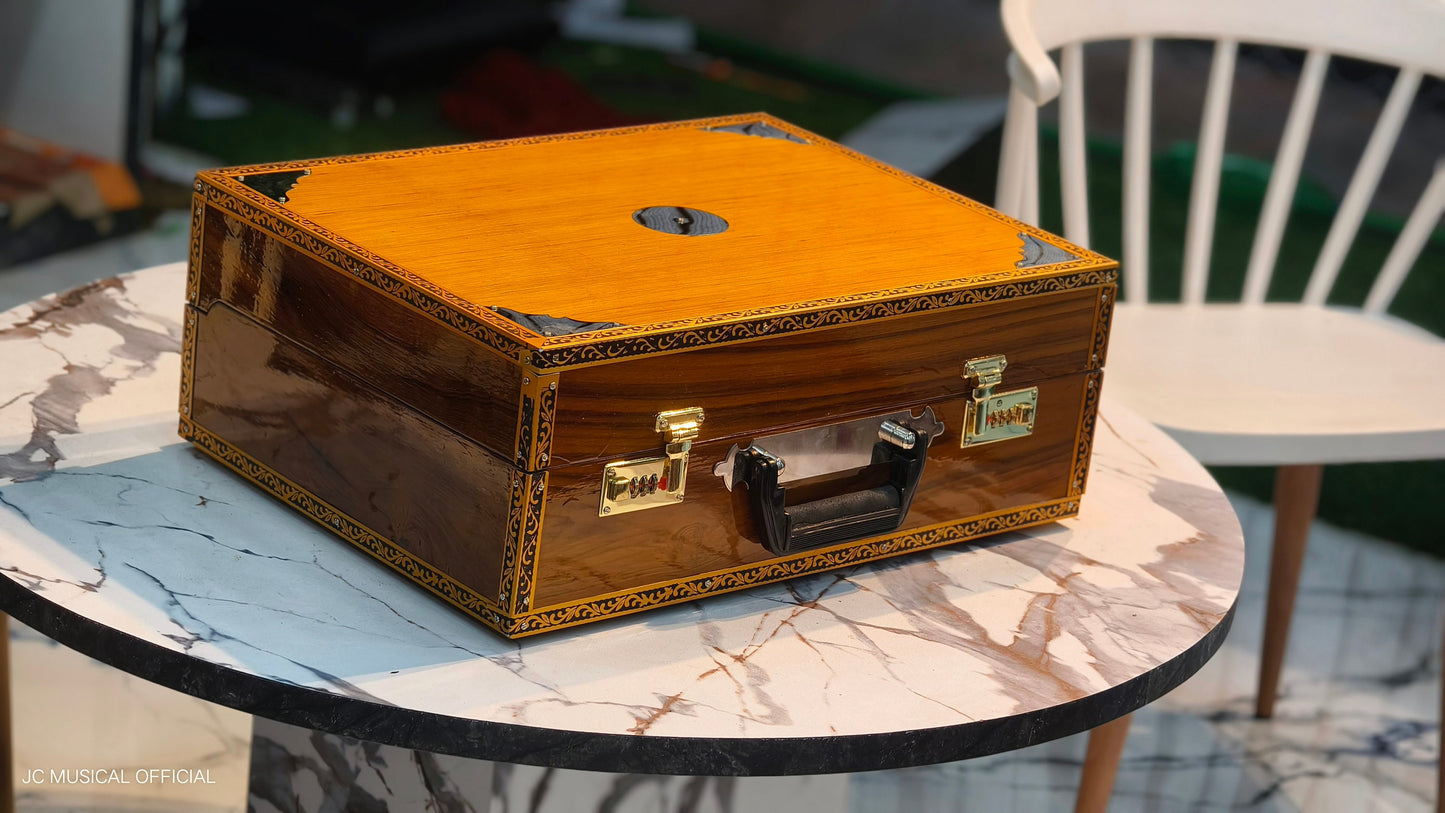 2line harmonium 2.5octeve 32reeds per line teakwood body folding type professional model