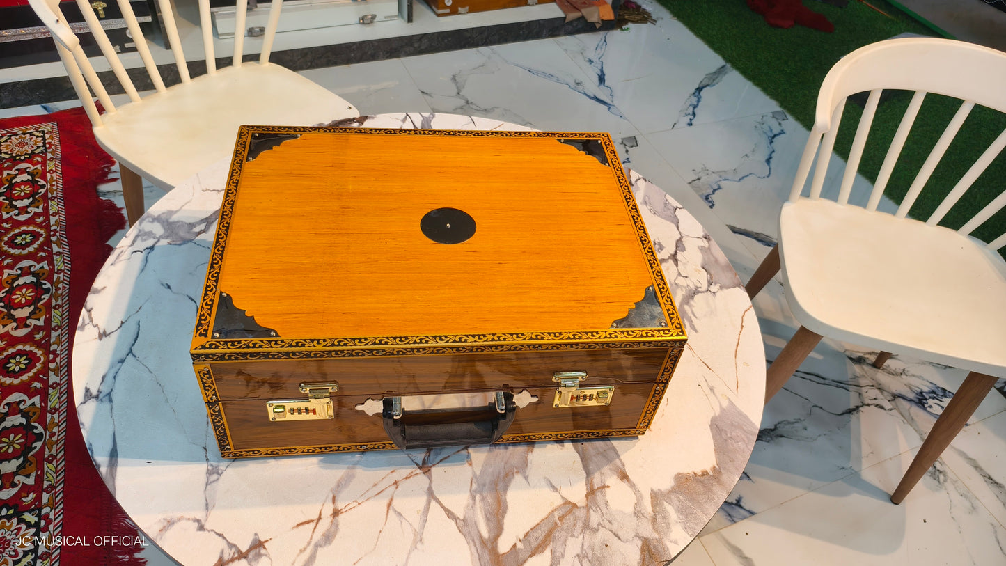 2line harmonium 2.5octeve 32reeds per line teakwood body folding type professional model