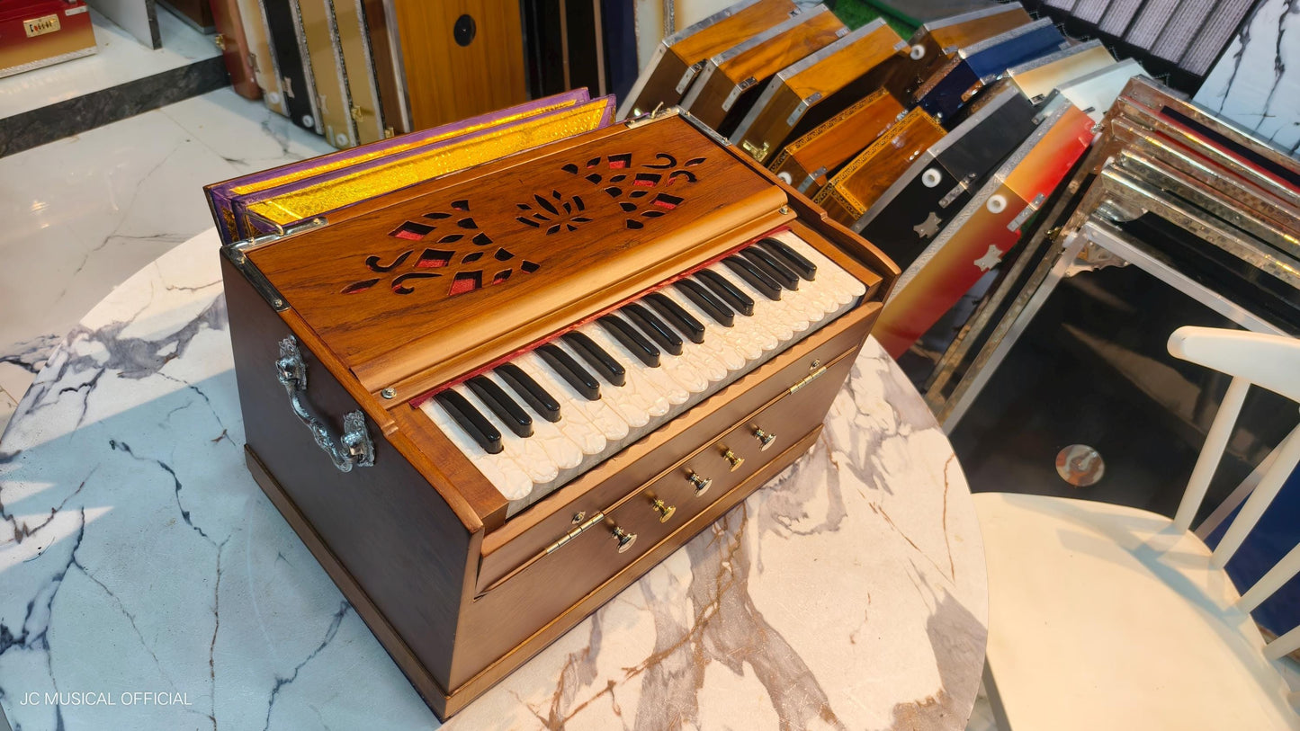 2LINE MINI HARMONIUM Wooden Matprofessional non folding type standing body