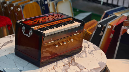 2LINE MINI HARMONIUM Sunbrast colour professional non folding type standing body