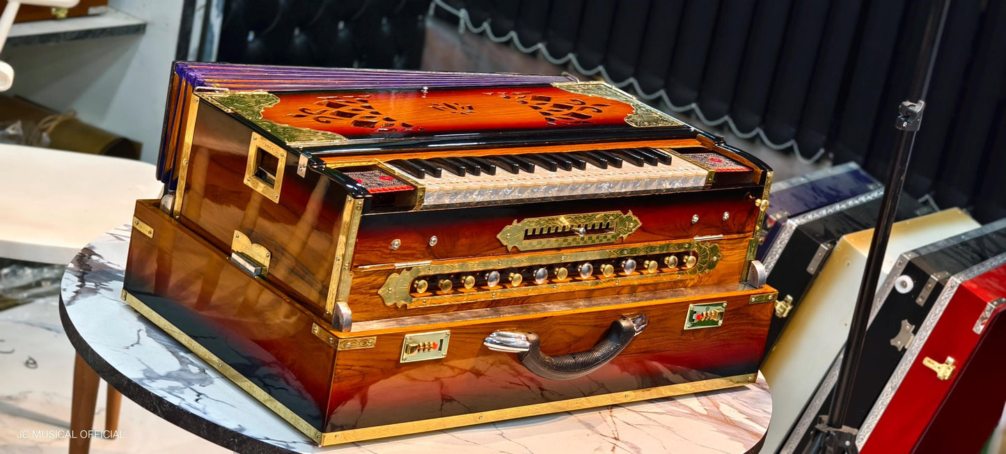 4-Line Harmonium: Sunburst Color, Premier Reeds, Free Bag