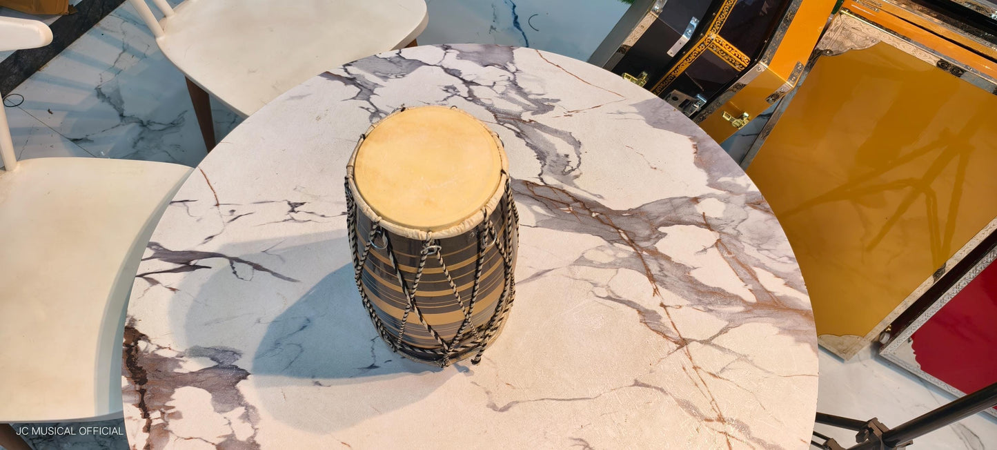 Mini Black Dholak: Indian Rope and Ring Tuned Drum for Beginners(not professional)