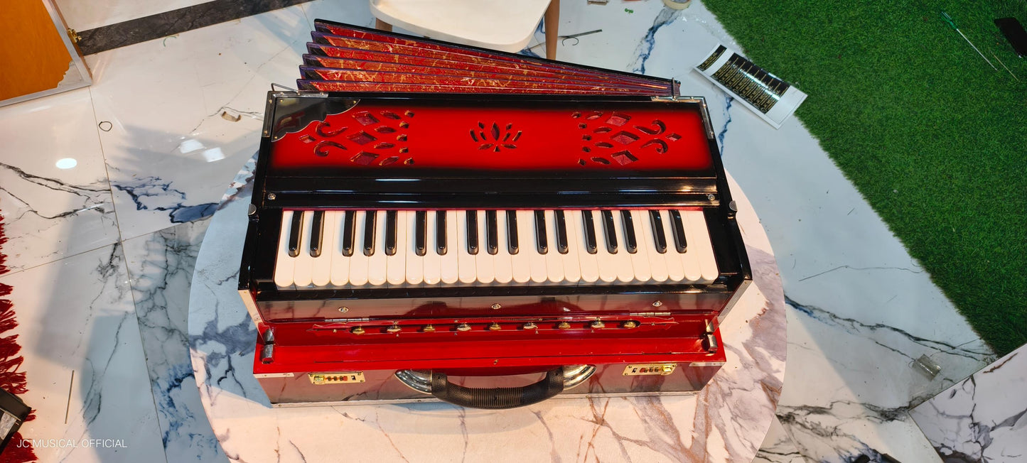 2LINE HARMONIUM Professional quality Red Black dual tone