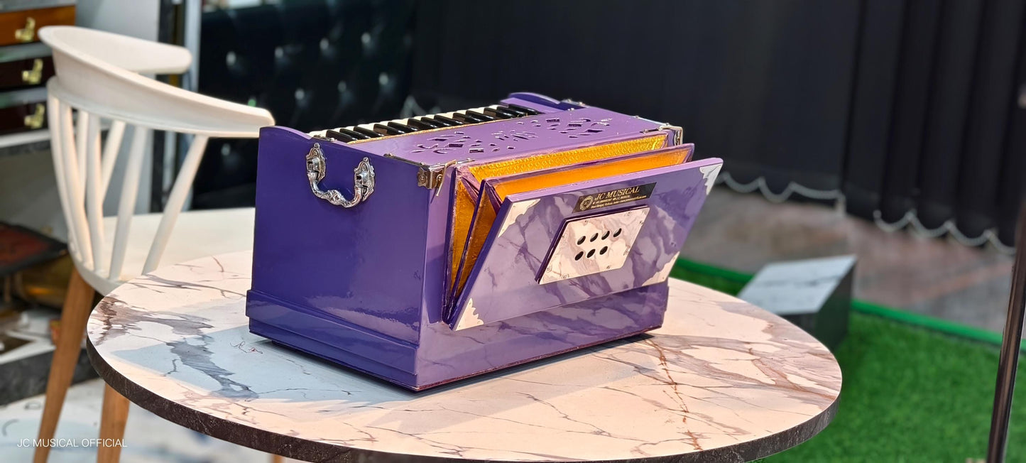 2LINE MINI HARMONIUM Purple colour non folding type standing body