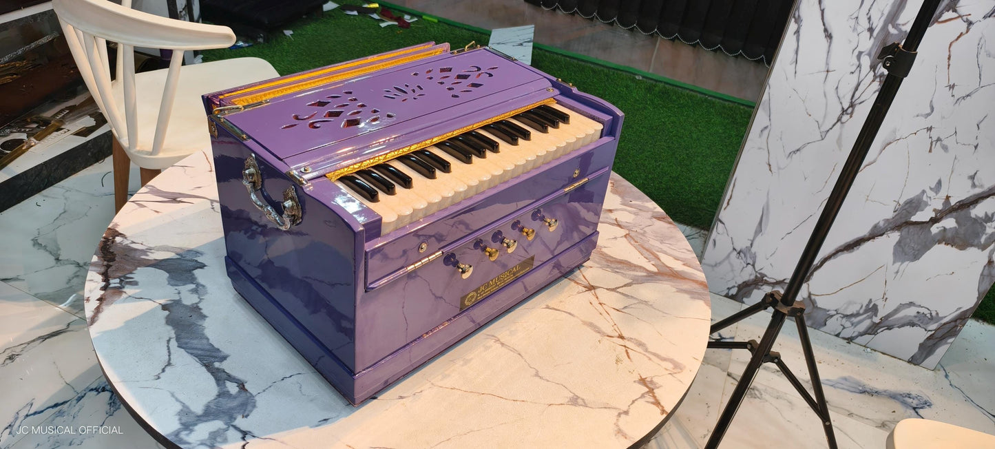 2LINE MINI HARMONIUM Purple colour non folding type standing body