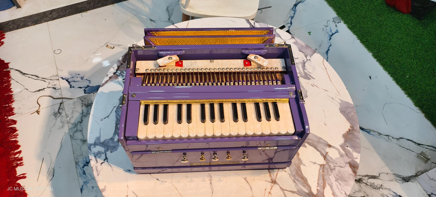 2LINE MINI HARMONIUM Purple colour non folding type standing body