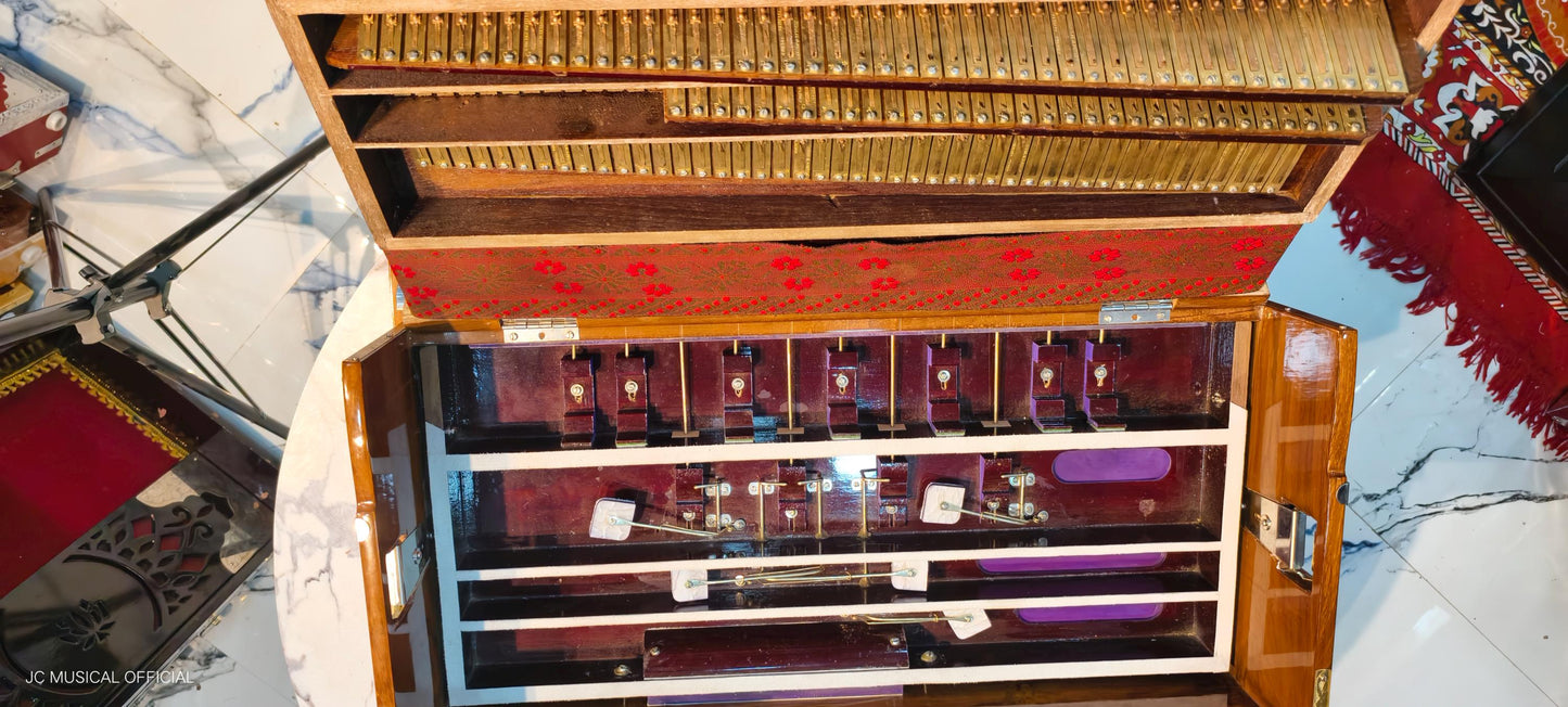 3line 9scale changer wooden glossy finish professional quality with golden brass decoration