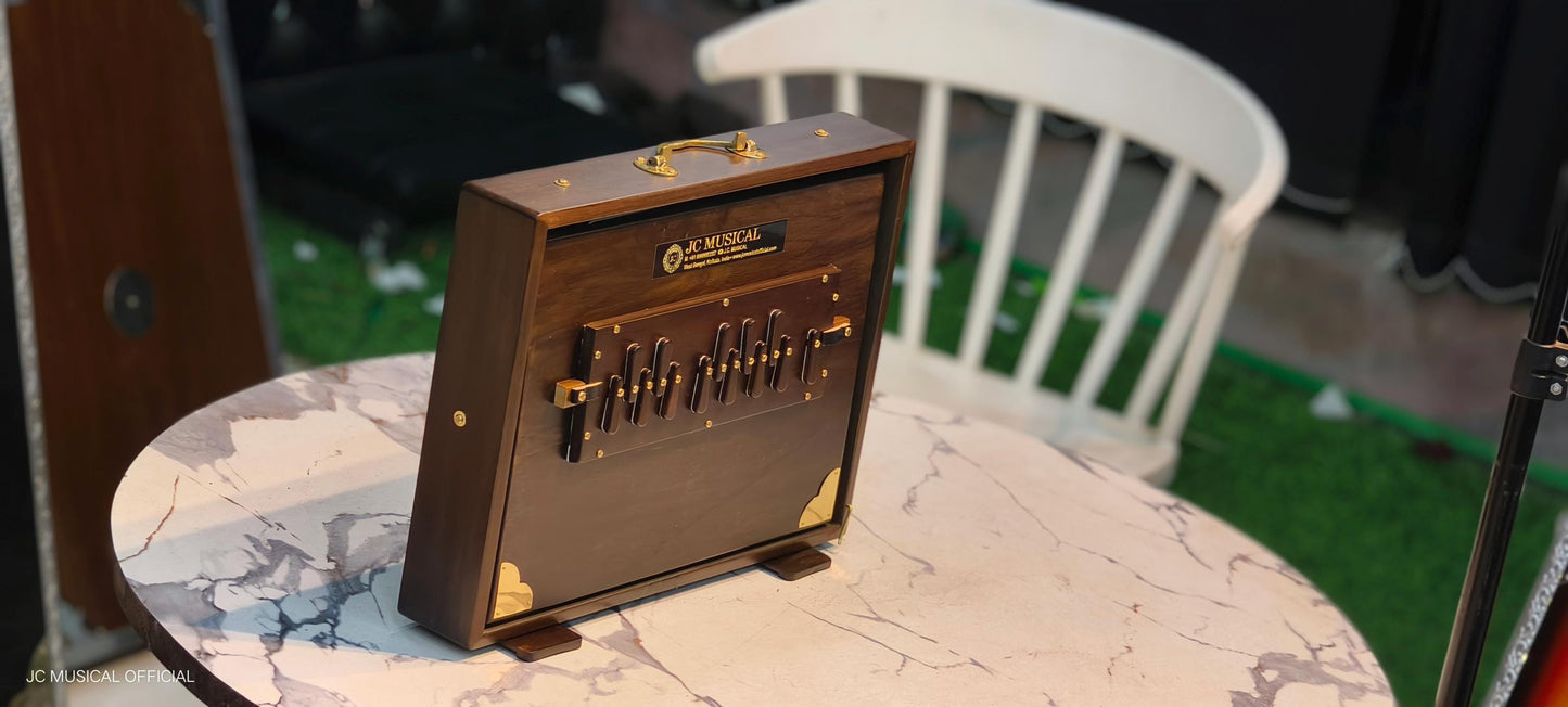 Brown Shruti Box | Large Size, ONE LINE Lower Octave