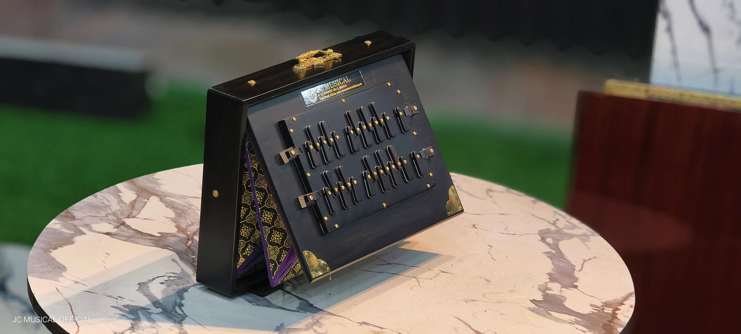 2line Shruti Box | Black & Gold, 2-Line